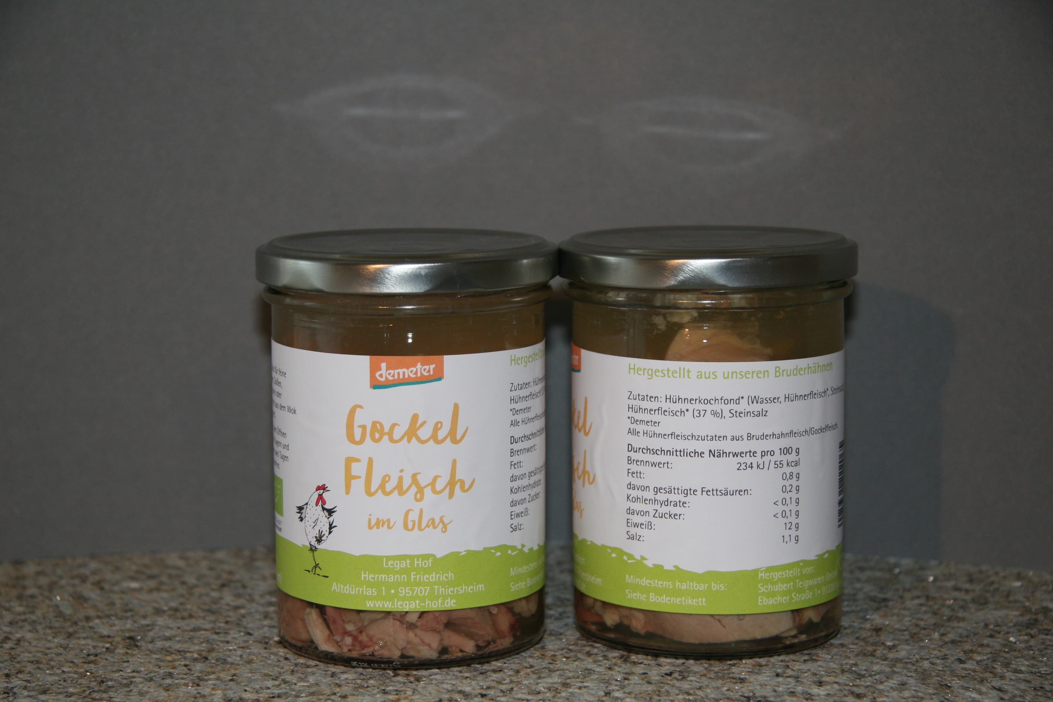Gockelfleisch im Glas